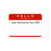 Hello my name is business cards