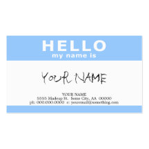 hello my name is : business cards