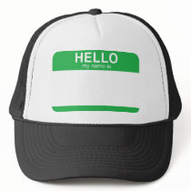 Hello My Name Is - Green Trucker Hat