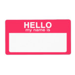 Hello My Name is, Hot Pink Name Tag Labels labels