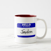 Hello My Name Is Jaydon (Blue) Coffee Mugs