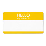 HELLO my name is Shipping Label