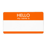 HELLO my name is Shipping Label