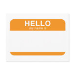 Hello My Name Is - Orange Post Cards