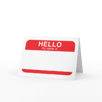 Hello My Name Is - Red Greeting Card