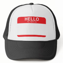 Hello My Name Is - Red Trucker Hats