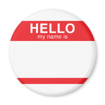 Hello My Name Is - Red Refrigerator Magnets