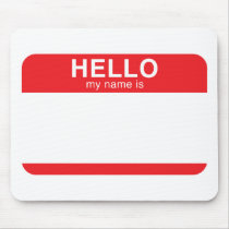 Hello My Name Is - Red Mousepad
