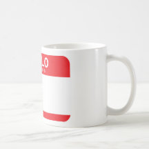 Hello My Name Is - Red Mugs