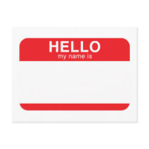 Hello My Name Is - Red Postcards