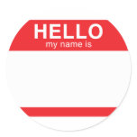 Hello My Name Is - Red Sticker