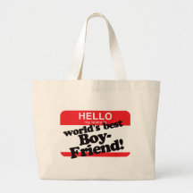 Hello My Name Is World's Best Boyfriend Bags