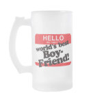 Hello My Name Is World's Best Boyfriend mugs