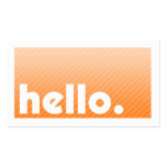 HELLO Orange Stripes Company Business Card business cards