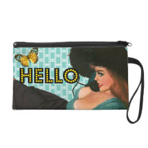 Hello Pin-up Girl Wristlet Bag