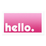 HELLO Pink Stripes Company Business Card business cards