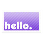 HELLO Purple Stripes Company Business Card business cards