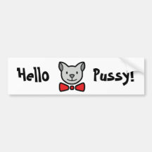 Hello Pussy Bumper Stickers