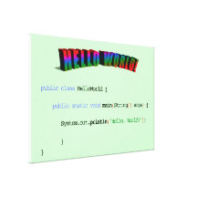 Hello World geek greeting Java Gallery Wrap Canvas