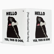 HELLO YES THIS IS DOG telephone phone Vinyl Binder