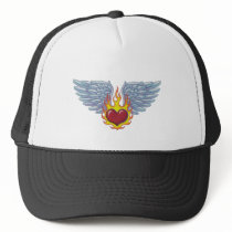 Hells Flames and Angel Wings Trucker Hat