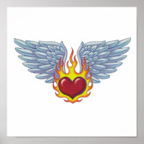 Hells Flames and Angel Wings Posters