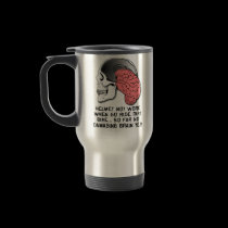 Helmat Brain Damage Funny Dirt Bike Motocross Trav mugs