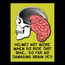 Helmet Brain Damage Funny Dirt Bike Motocross Post posters