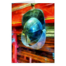Helmet Hanging on Fire Truck Cards