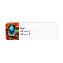 Helmet Hanging on Fire Truck Custom Return Address Label
