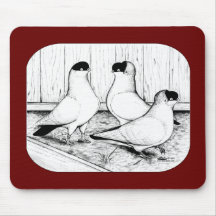 Helmet Pigeon Trio Mouse Pad