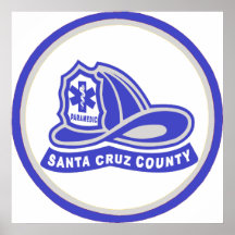 Helmet Santa Cruz County Paramedic Print