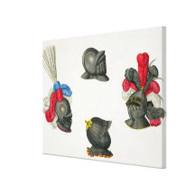 Helmets, plate from 'A History of the Development Canvas Print