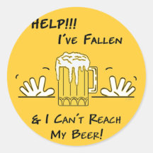 Help I've Fallen Round Sticker
