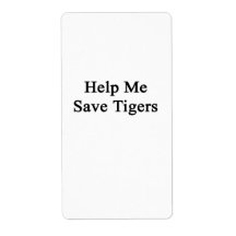 Help Me Save Tigers Personalized Shipping Labels