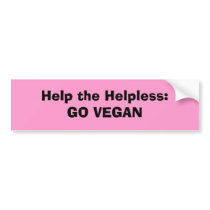 Help the Helpless:GO VEGAN Bumper Sticker