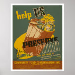 Help us Preserve your Surplus Food - WPA posters