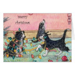 Helping with the Lights, Dogs, Christmas Card