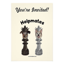 Helpmates Chess Dogs Invitations
