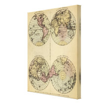 Hemispheres Hand Coloured Atlas Map