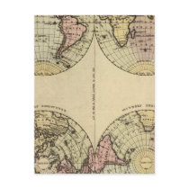 Hemispheres Hand Coloured Atlas Map