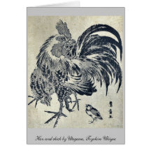 Hen and chick by Utagawa, Toyohiro Ukiyoe Cards