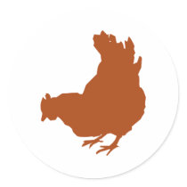 Hen [chicken, farmer, organic eggs] round sticker