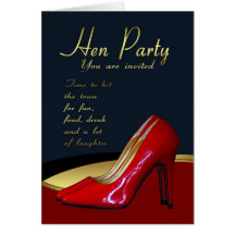 Hen Party Invitation Card - Hen Red Shoes Invitati