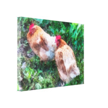 Hen Party Stretched Canvas Print