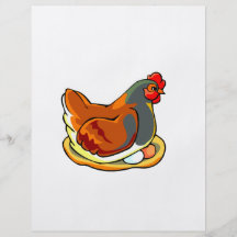 hen sitting on two eggs design flyer design