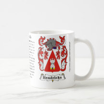Hendricks, the origin, meaning and the crest mugs
