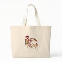 Henham the Metallic Red and Gold Dragon Tote Bags
