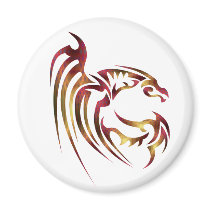 Henham the Metallic Red and Gold Dragon Fridge Magnets