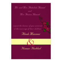 Henna Flower (Fuschia) Custom Invitations